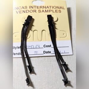 Uncas International Vendor earrings in black with black crystals.